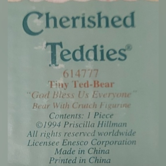 Cherished Teddies A Christmas Carol "Tiny Ted-Bear: God Bless Us Everyone" - Picture 4 of 6